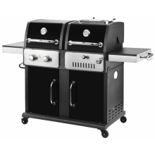 2 in 1 Gas &amp; Kohle Combo Kombination BBQ Grill Raucher